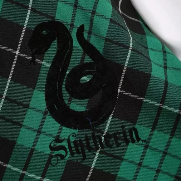 Hot Topic Harry Potter Slytherin Green Plaid Suspender Dress // Skirt Sz XL - Picture 4 of 16